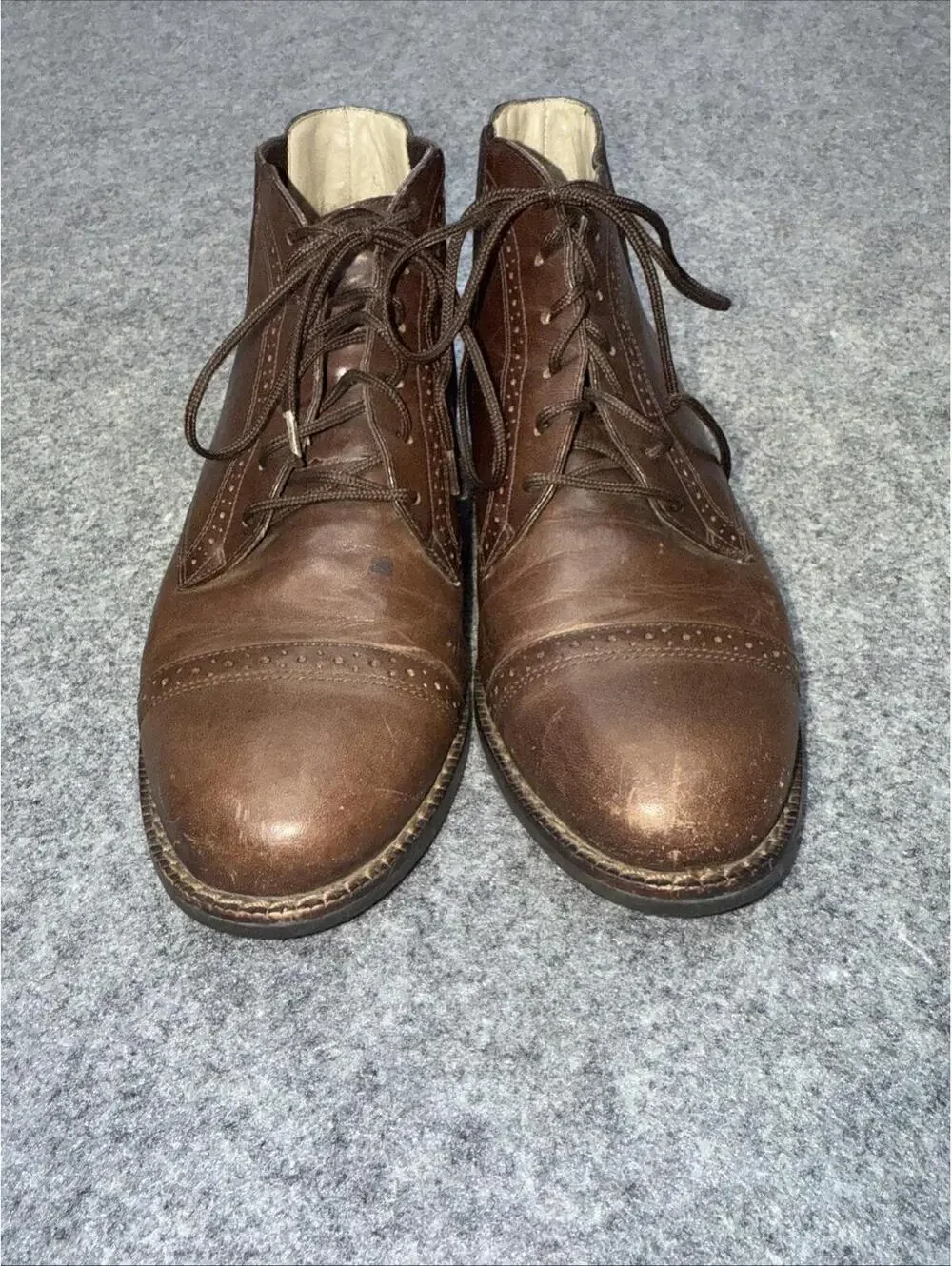 Ariat ATS Womens Chelsea  6 M Brown Leather Lace Up Boots Work Ankle Round Toe